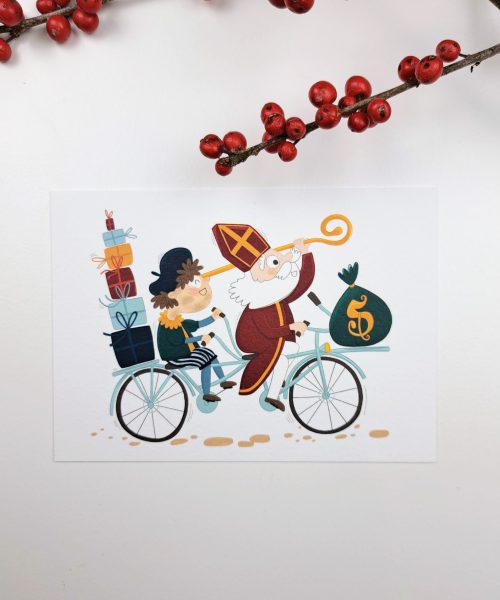 Kaartje Sint en Piet Fietsen