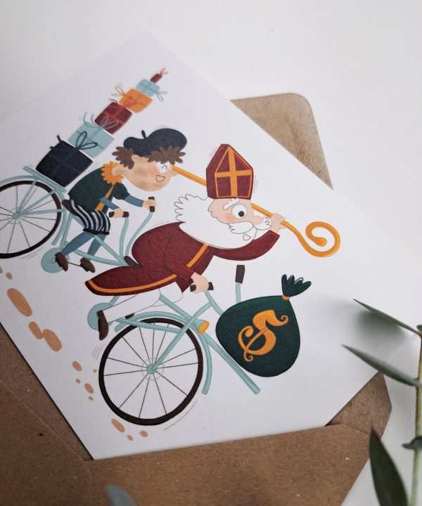 Kaartje Sint en Piet Fietsen - Afbeelding 3