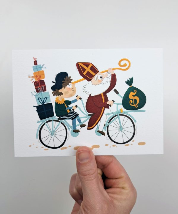 Kaartje Sint en Piet Fietsen - Afbeelding 2
