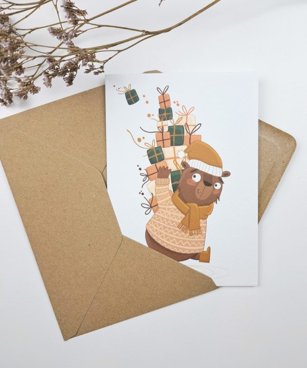 Wenskaart Beer Cadeautjes - Afbeelding 5