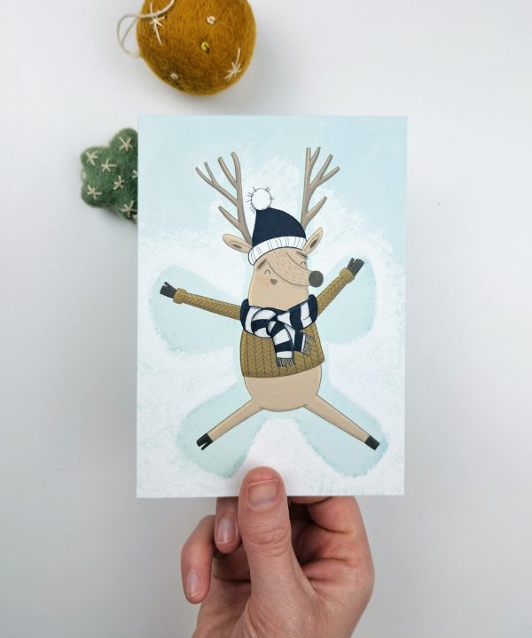 Wenskaart Hert Sneeuwengel - Afbeelding 2