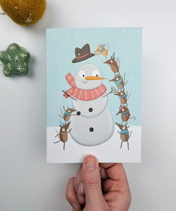 Wenskaart Sneeuwman - Afbeelding 4
