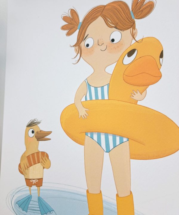 Poster A4 Meisje en Eend - Afbeelding 4