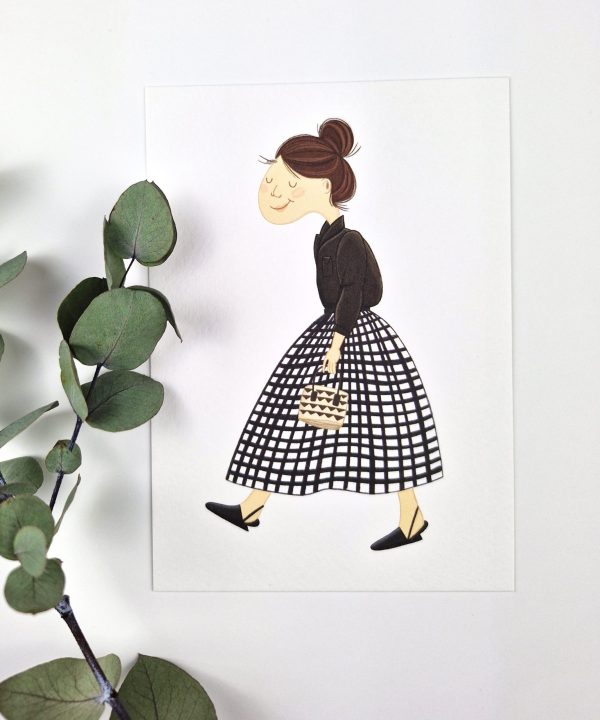 Kaartje Mevrouw zwart en wit