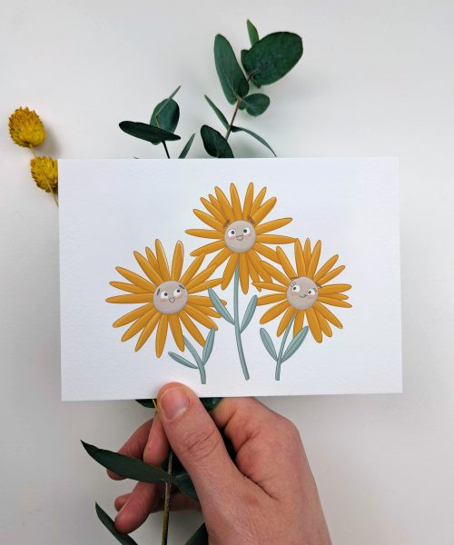 Kaartje Zonnebloemen